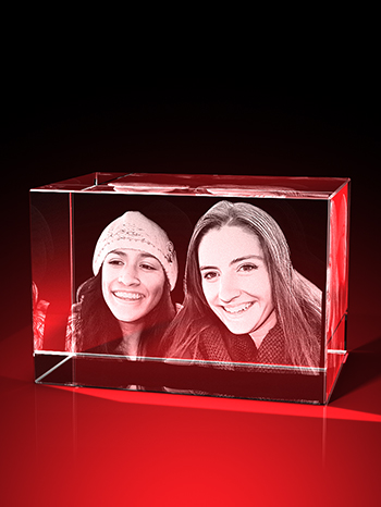 3D-Porträt vom Foto – 2 Personen - Quader – GLASFOTO.COM